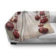 thumbnail image 3 of Christmas Soft Flannel Fleece Blanket, Xmas Traditional Winter Season Theme Fir Twigs and Vibrant Balls Graphic Print, Cozy Plush for Indoor and Outdoor Use, 70" x 90", Green and Red, by Ambesonne, 3 of 6