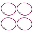 thumbnail image 1 of Unique Bargains 6 Pouces Fil Porte-Clés Câble Boucle Porte-Clés en Acier Inoxydable, Rose Rouge Pack de 4, 1 of 6