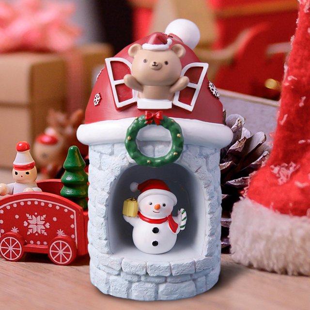 Elodie Christmas Village Decoration Tabletop Figurines DIY Crafting Handmade Decorative Snowman