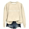 thumbnail image 5 of VISALY Pullover Crewneck Sweatshirt Graphic Sweatshirts Funny Crewneck Sweatshirt Long Sleeve Sweatshirt Fleece Sweater Fall Sweatshirt Oversized Sweatshirt Pullovers Tunic Sweater Beige L, 5 of 6