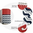 thumbnail image 5 of Black Chevron Shower Curtains for Bathroom Waterproof Fabric Bath Curtains Decor Bath Tub Curtain Geometric Navy Blue White Sea Wavy Striped Decorative Shower Curtain Sets with 12 Hooks, 72x72 Inch, 5 of 6