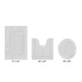 thumbnail image 2 of Better Trends 3 Piece Bathroom Rugs Set 100% Cotton U-Shape Toilet Rug Soft, Water Absorbent Reversible Machine Washable for Bathroom Decor Toilet Base White Lux Collection, 2 of 4
