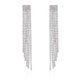 thumbnail image 5 of Pendientes sencillos con flecos de diamantes y cadena de garra Pendientes de diamantes con flecos exagerados y de moda Pendientes distintivos para mujer, 5 of 6