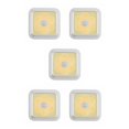 thumbnail image 1 of Yuarrent Sensor de movimiento, luces nocturnas inalámbricas, decoración de dormitorio, Detector de luz, lámpara decorativa de pared, escalera, armario, Luz cálida de concha blanca cuadrada 5piezas Yuarrent CBP169239, 1 of 4