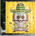 thumbnail image 4 of Ambesonne Colorful Shower Curtain, Mexican Sugar Skull, 69"Wx84"L, Yellow, 4 of 5