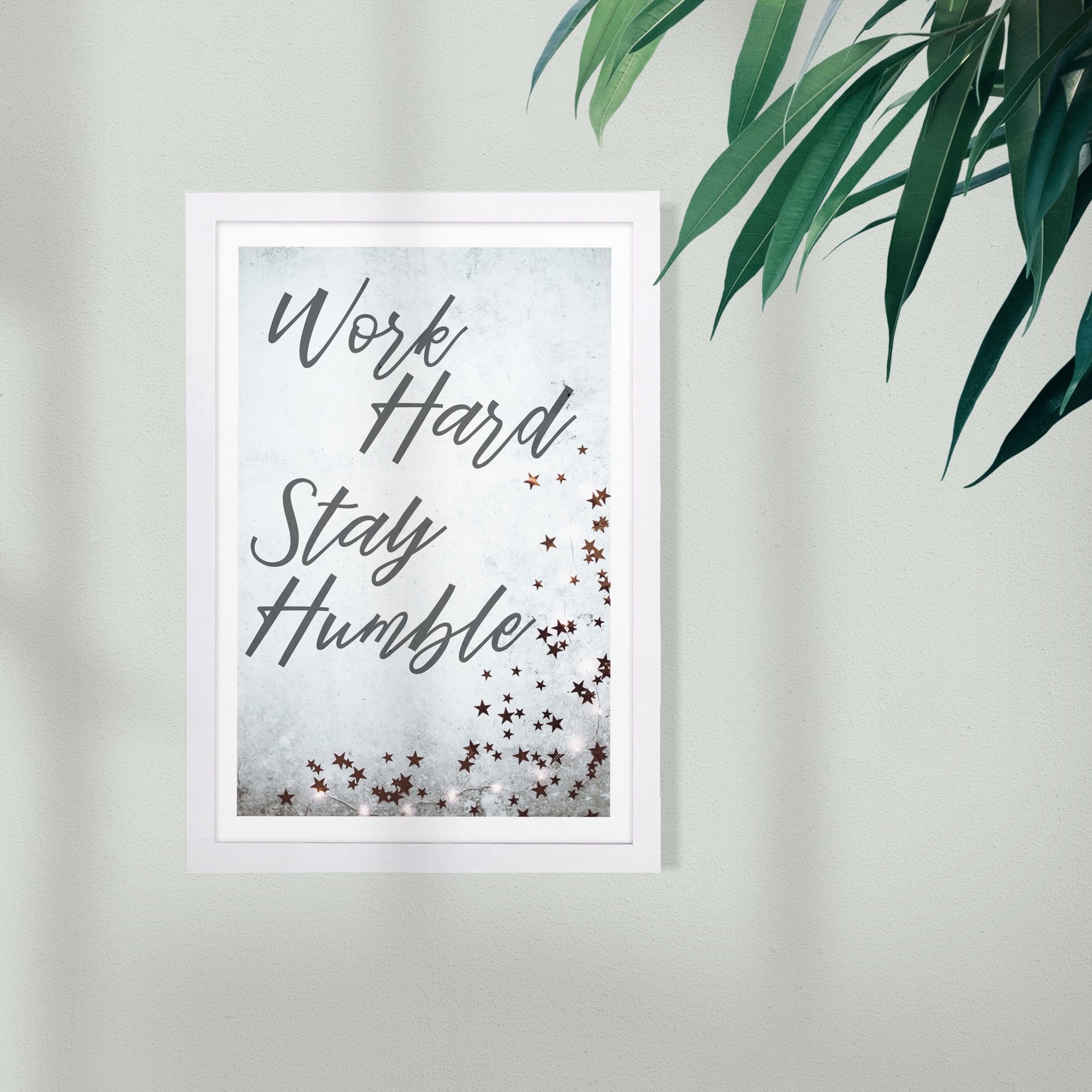 Stay Humble Inspirational Quotes and Sayings 13 in x 19 in Framed Painting Art Prints, by Wynwood Studio