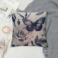 thumbnail image 2 of Pratyus Rose Butterfly Modern Rustic Decorative Couch Pillow Cases with Zipper Home Decor Throw Pillow Covers, Year-Round Use, 1PC 20x20in, 2 of 5