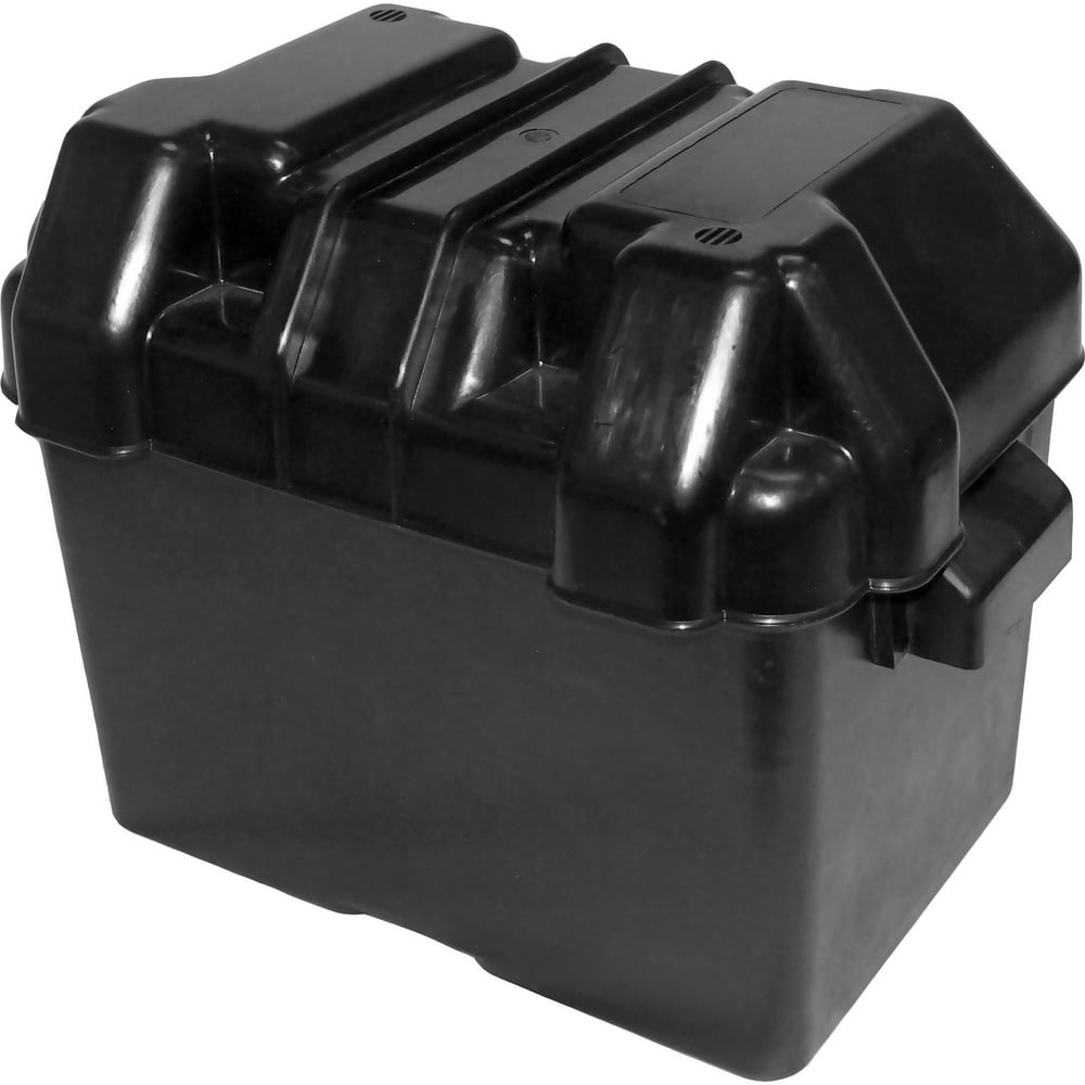 Shoreline Marine Battery Box with Cover, Black