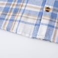 thumbnail image 6 of Jolyshlid Boys 2 Piece Summer Outfit Set Plaid Shirt and Shorts Casual Clothing Set for Kids 11-12Years,Light Blue, 6 of 8