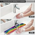 thumbnail image 4 of Coolnut 3d Rainbow Stripes Sink Splash Guard for Faucet 2 Packs Faucet Absorbent Mats, Lgbt Faucet Handle Drip Catcher Quickly Drying Mat for Kitchen Counter Bathroom, 30"x5.5" RV, 4 of 7