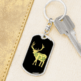 thumbnail image 6 of Capture The Wild Side Hunter'S Keychain Stainless Steel or 18k Gold Dog Tag Keyring, 6 of 10