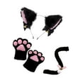 thumbnail image 3 of Cat Ear and Tail Paw Halloween Costume Accessories for Prom Holiday Birthday Black Without Tie, 3 of 9
