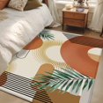 thumbnail image 6 of Boho Geometric Washable Rug 4x6 Area Rug for Living Room Bedroom Non Slip Indoor Floor Rectangle Carpet Low Pile Large Farmhouse Orange Abstract Leaves Stripes Entryway Rugs for Dining Room Office, 6 of 9