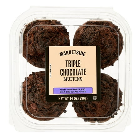 Marketside Triple Chocolate Muffins, 14 oz, 4 Count