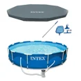 thumbnail image 1 of INTEX 12'x30" Metal Frame Above Ground Pool, Filter, Cover & Cleaning Kit, 1 of 12