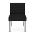 thumbnail image 2 of Waterfall Reception Waiting Armless Guest Chair / Silver Steel / Black, 2 of 5