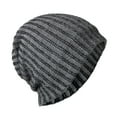 thumbnail image 2 of Holzkary Winter Hats for Men Women Fleece Lined Beanie Warm Cuffed Soft Knit Outdoor Skull Cap Stripe Hat Winter Plus Velvet Hat Outdoor Cycling Warmth Unsix Hood Ski Hat Grey One Size, 2 of 4