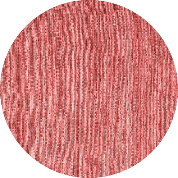 Ahgly Company Indoor Round Abstract Red Contemporary Area Rugs, 4' Round