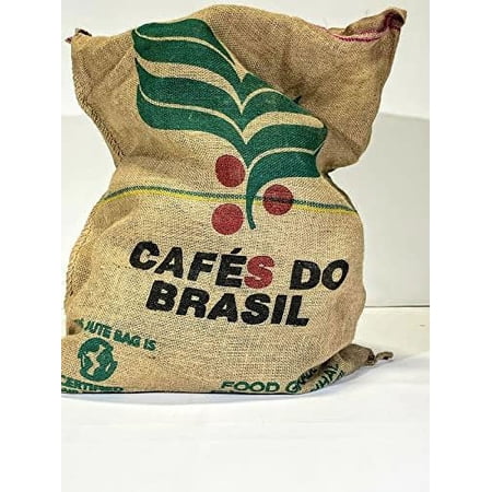Jute Burlap Coffee Bean Bag Sack 38 Inches By 28 Inches Cafes Do Brasil Double Sided Style #9
