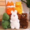 thumbnail image 3 of Peluche Blando de zorro, oso marrón, dinosaurio de peluche, conejo, perro, cerdo, gato, almohada suave, cojín para niños y bebés, 3 of 5