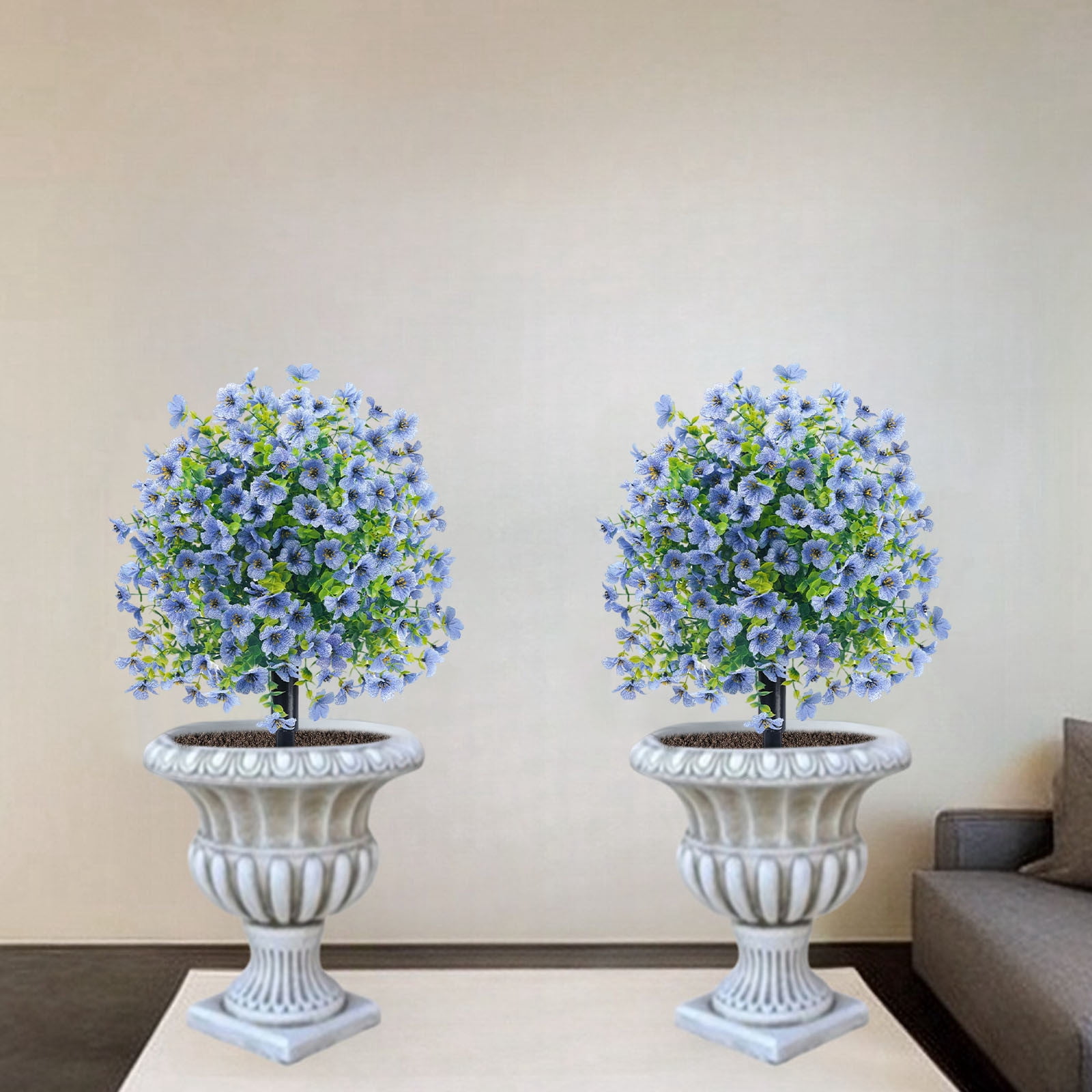 Violet Artificial Flower Garden Stakes Outdoor Decor Realistic Faux Flowers Yard Landscaping Ornament for Patio Balcony Front Yard with Durable Plastic Construction and Rust-Free Design