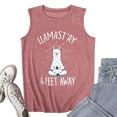 thumbnail image 2 of HAPPIERE Women’s Tank Top Sleeveless Tee Shirts Tank Top Sleeveless LlamaStay Pink color Size M, 2 of 3