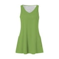 thumbnail image 7 of Kagetolytai Dresses for Women 2024 Women's Casual Sundress with Pockets Summer Boho Beach Dress T-Shirts Dress V Neck Loose Tank Dresses Summer Dresses for Women 2024 Army Green 2XL, 7 of 7