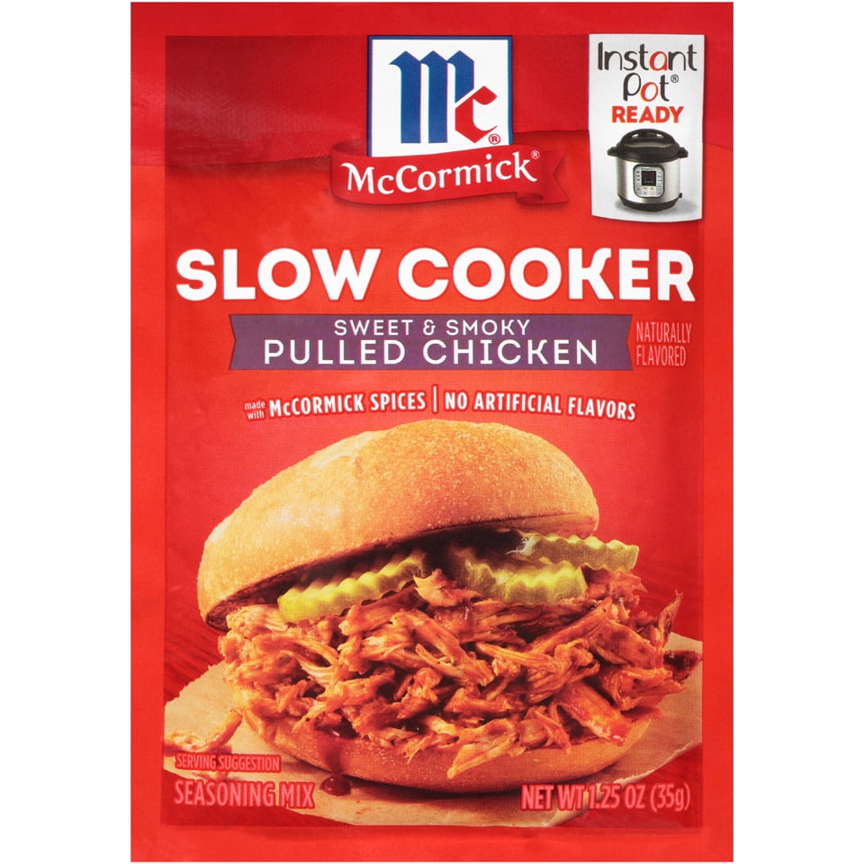 McCormick Slow Cooker Sweet & Smoky Pulled Chicken Seasoning Mix, 1.25