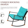 thumbnail image 3 of SUNCROWN 3 Pieces Outdoor Rocking Chair Set Patio Wicker Rattan Bistro Set Conversation Furniture with Cushions and Glass Coffee Table(Beige), 3 of 14
