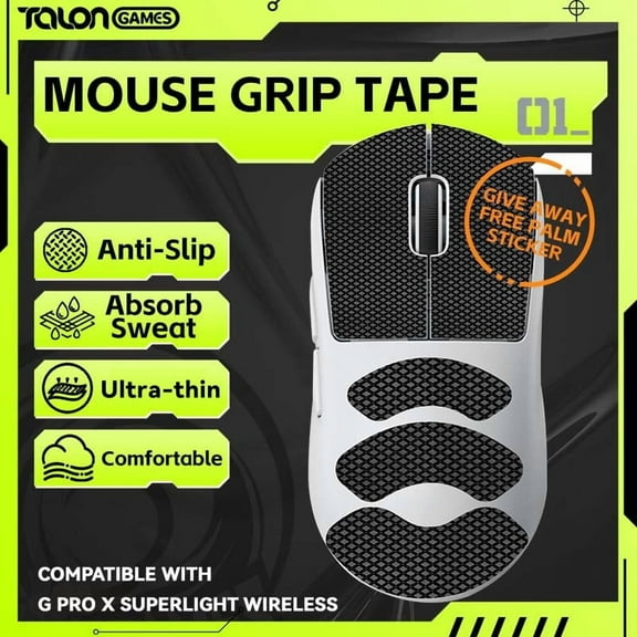 TALONGAMES Mouse Grip Tape for Logitech G Pro X Superlight Wireless, Argyle Pattern, 1 Count, 1 Pack