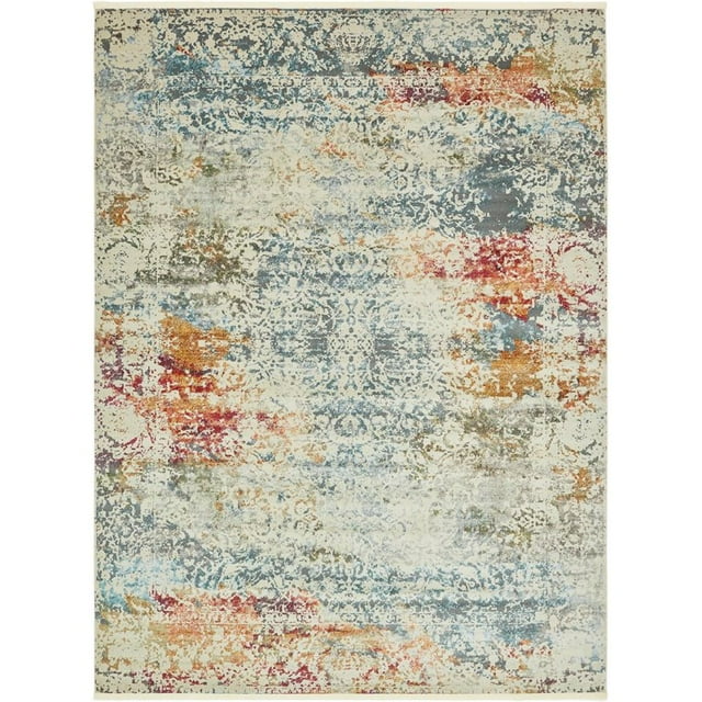 Unique Loom Baracoa Vibrant Tones Area Rug 10' x 13' Rectangular Ivory/Gray