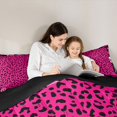 thumbnail image 4 of Castle Fairy Y2K Abstract Skull King Bedding 7pcs,Edgy Leopard Paw King Bed in a Bag,Hot Pink Black,Black Reversible, 4 of 7