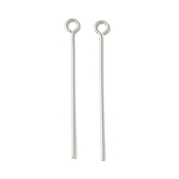 304 Stainless Steel Eye Pins Stainless Steel color 30x0.6mm Hole: 2mm 100pcs/set