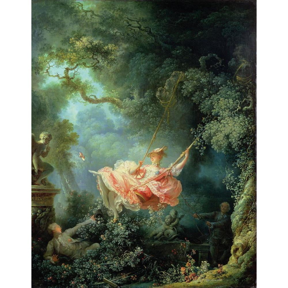 Jean-Honoré Fragonard 15x18 Black Modern Framed Museum Art Print Titled - The Swing (1767)