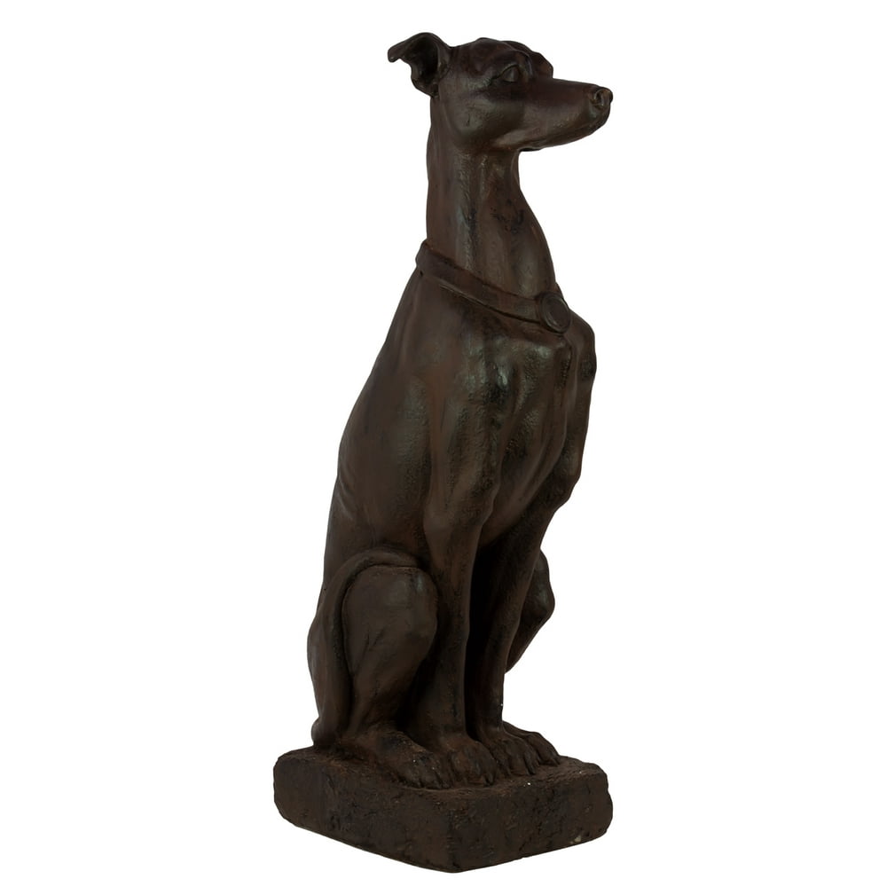 Realistic Brown Fiberstone Dog Statue