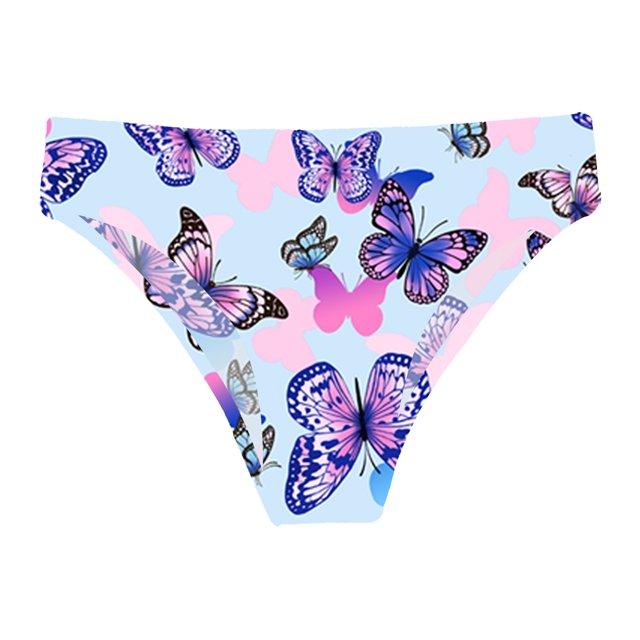 dPois Kids Girls' Swim Brief Solid Color Slim Triangle Bikini Bottoms Swim Underpants Bathing Suits Butterfly 12