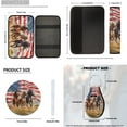 thumbnail image 7 of Pzuqiu 14 Pcs Front Rear Car Seat Cover Steering Wheel Seat Belt Headrest Coasters Center Console Pad Keychain Horse American Flag Automotive Seat Cover Accessories Gift for Men, 7 of 7