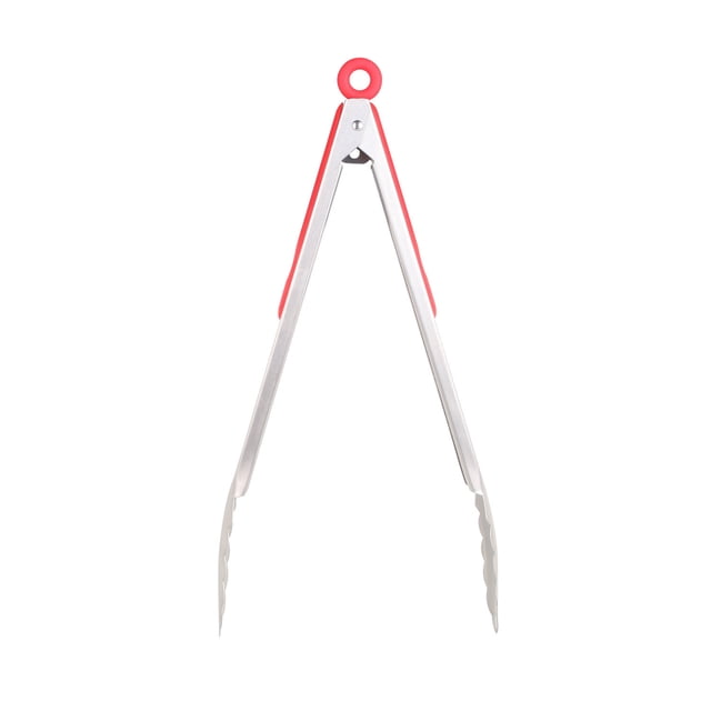 Fiudx Pinzas de Acero Inoxidable, Pinza de Cocina con Punta de Silicona Antiadherente, Herramienta para Barbacoa de Agarre Cómodo, Utensilio para Hornear de Fácil Almacenamiento, Uso Versátil En La C