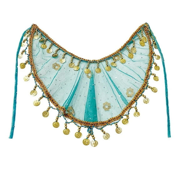 Women Sequins Belly Dance Face Veil Lady Dance Face Tribal Masquerade Mask Wrap Scarf Performance Accessory