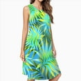 thumbnail image 2 of Hawaiian Flowers And Leaves For Background Casual Sleeveless Loose Sundress Dress For Women Summer Dress Daily Woman, 2 of 4