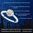 thumbnail image 2 of Gem Stone King 2 Tone 925 Silver and 10K Yellow Gold White Lab Grown Diamond Solitaire Engagement Ring for Women | 0.34 Cttw | Round 4MM | Gemstone April Birthstone  | Size 9, 2 of 5