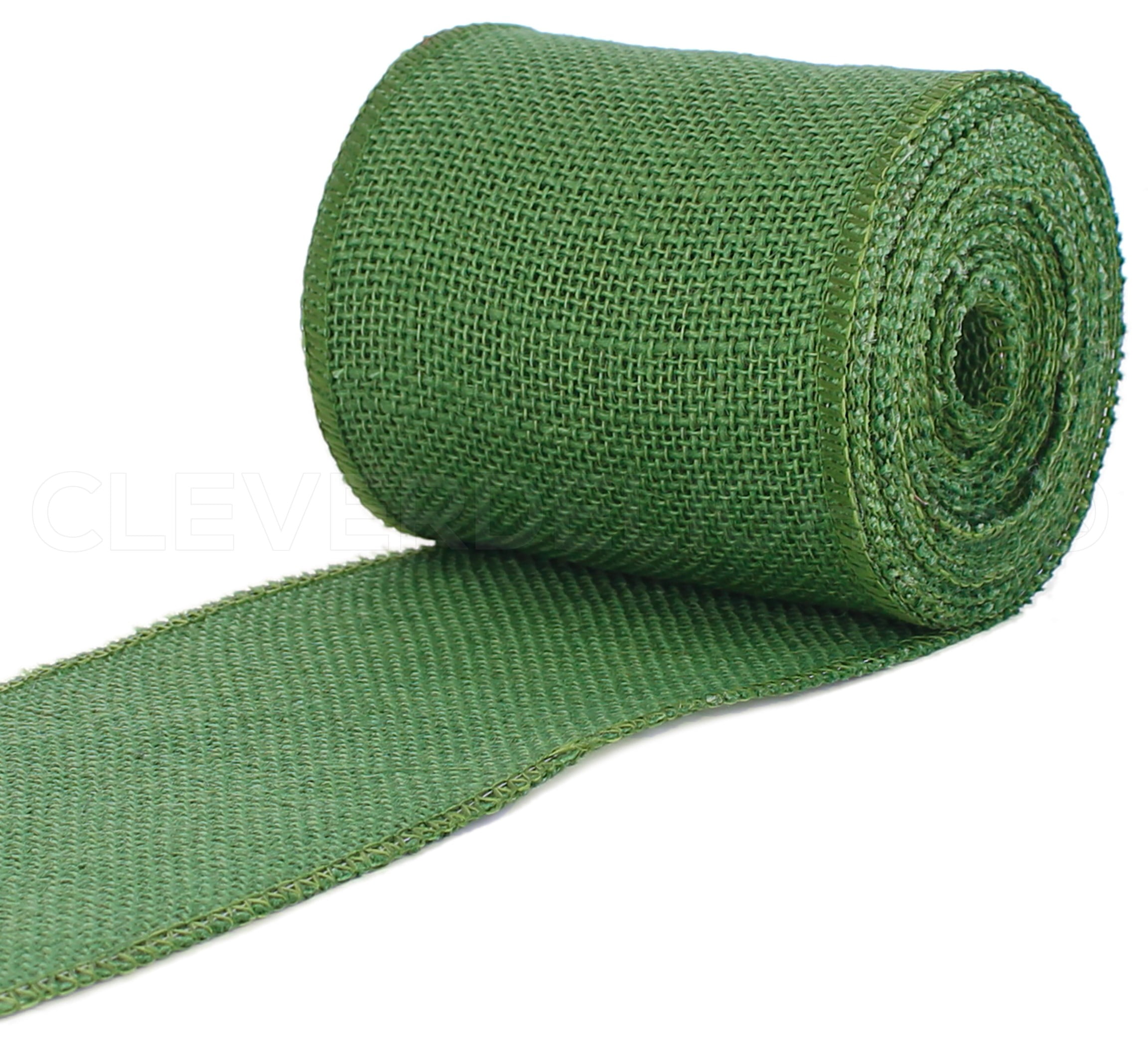 CleverDelights 1 Natural Burlap Ribbon - Finished Edge - 25 Yards - Jute  Burlap Fabric