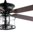 thumbnail image 4 of JONATHAN Y Braxton 52" 4-Light Farmhouse Industrial Iron Drum Shade LED Ceiling Fan With Remote, Black/Clear, 4 of 9