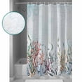 thumbnail image 3 of 54x78 Inch Shower Curtain Decorative Blue Coral Coastal Bathtub Bath Curtains Fabric Waterproof Bathroom Decor Ocean Starfish Nautical Botanical Small Stall Shower Curtain Set with 12 Hooks, 3 of 6