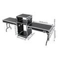 thumbnail image 2 of PA DJ Rack with Table, 14U Capacity, Sturdy 2-Tier Design, Ergonomic Spring Handle, 4 Wheels, and 661.39lbs Load Capacity for Equipment Storage, 2 of 7