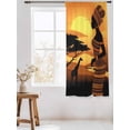 thumbnail image 3 of Sheer Curtains 72 Inches Long, Africa Black Women Semi Sheer Curtains Light Filtering Window Treatment, African Native Ethnic Sunset Privacy Voile Drapes for Living Room Bedroom 52x72 Inch, 3 of 7