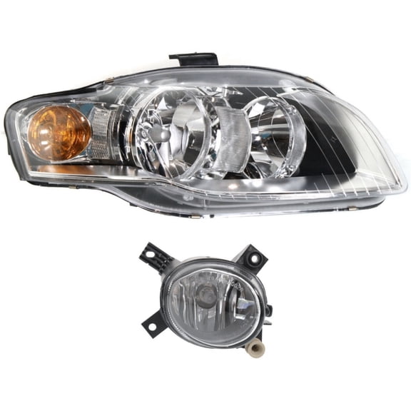 Headlight Kit Right For 05-09 A4 05-09 A4 Quattro 07-09 S4 Clear Lens Halogen