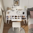 thumbnail image 5 of Elegant Vanity Makeup Table & Chair Set, Modern Dressing Table with Organizer, Writing Desk, Charging Port, White  Item Code: N844P285188A First Arri, 5 of 13