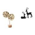 thumbnail image 6 of Dualoai Nordic Creative Metal Leaf and Black Deer Resin Reindeer Figurine Abstract Sculpture Ornament for Tabletop Home Party Living Room Study Balcony, 6 of 8
