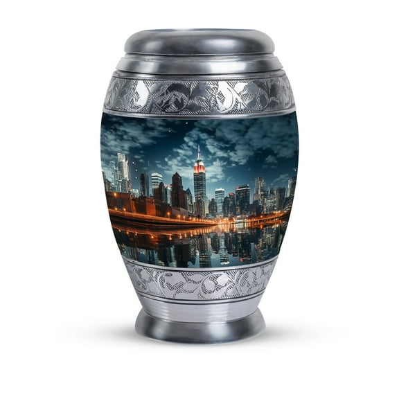 New York City Night Ashes Keepsake - Cremation Urns For Human Women - Keepsake Urns For Ashes Small - Burial Urns For Cremated Remains - Funeral Urn Ashes - Urns For Ashes Adult Female Mother 3 Inche